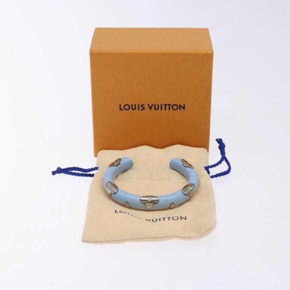 LOUIS VUITTON Brass Friend Ship Bracelet Leather Pink - Picture 1 of 12